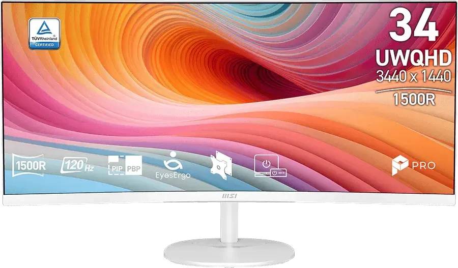 Монитор 34" MSI Pro MP341CQW E12, 3440x1440, VA, 120Hz, Speakers (2xHDMI, DP) (9S6-3PB2CT-211)