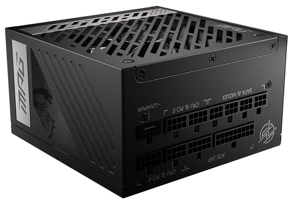 Блок питания 850Вт, MSI MPG A850G PCIE5, 80 Plus Gold, APFC, ATX