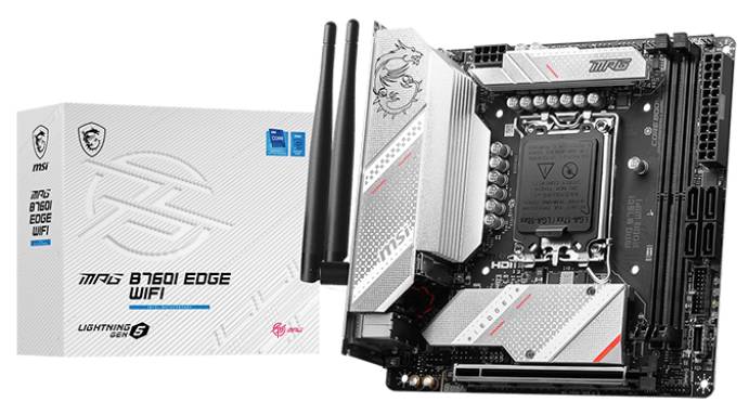 Материнская плата MSI MPG B760I EDGE WIFI, LGA1700, (HDMI, DP), 2xDDR V, mini-ITX