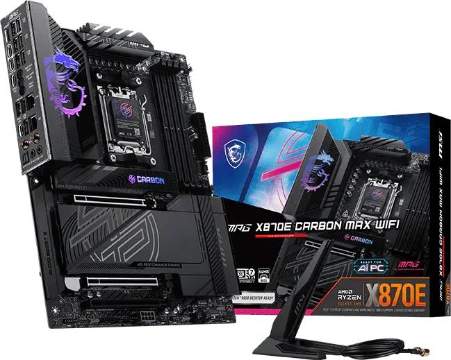 Материнская плата MSI MPG X870E CARBON MAX WIFI, AM5, (HDMI), 4xDDR V, ATX