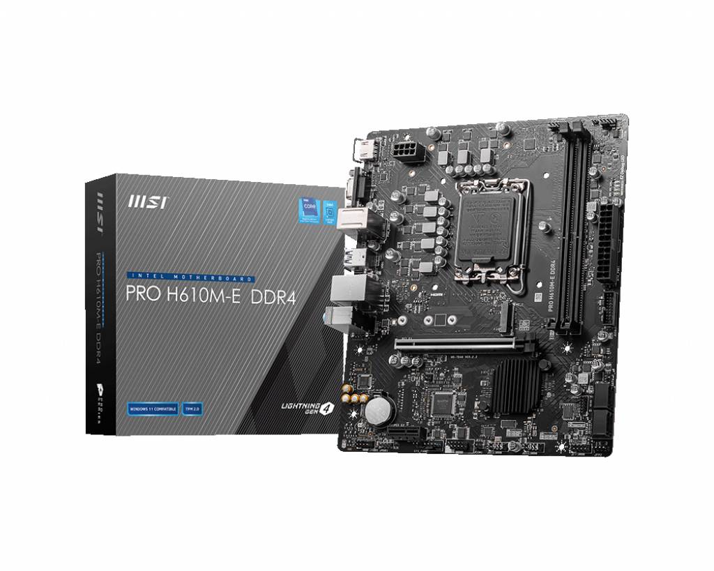 Материнская плата MSI PRO H610M-E DDR4, LGA1700, (VGA, HDMI), 2xDDR IV, mATX