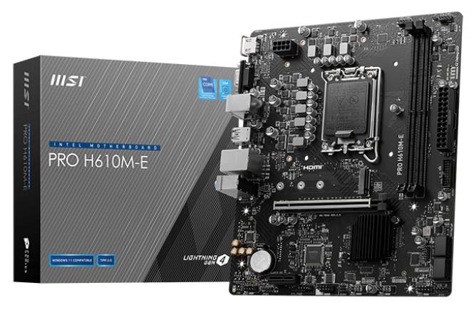 Материнская плата MSI PRO H610M-E, LGA1700, (VGA, HDMI), 2xDDR V, mATX
