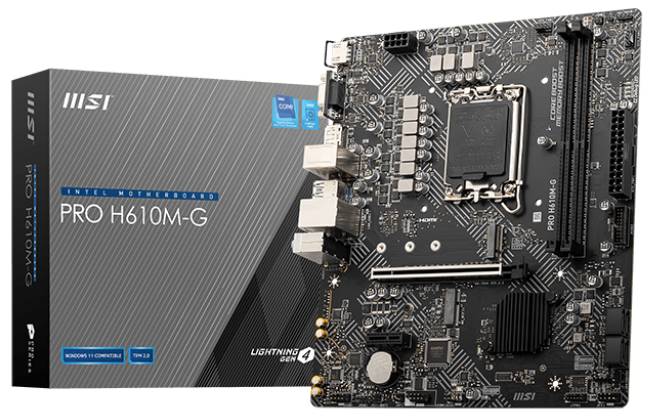 Материнская плата MSI PRO H610M-G, LGA1700, (VGA, HDMI, DP), 2xDDR V, mATX