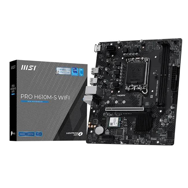 Материнская плата MSI PRO H610M-S WIFI, LGA1700, (HDMI), 2xDDR V, mATX