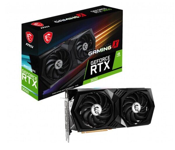 Видеокарта GeForce RTX 3050, 8Gb GDDR6 128bit, MSI RTX 3050 GAMING X 8G, RTL (ТОЛЬКО В СОСТАВЕ ПЭВМ)