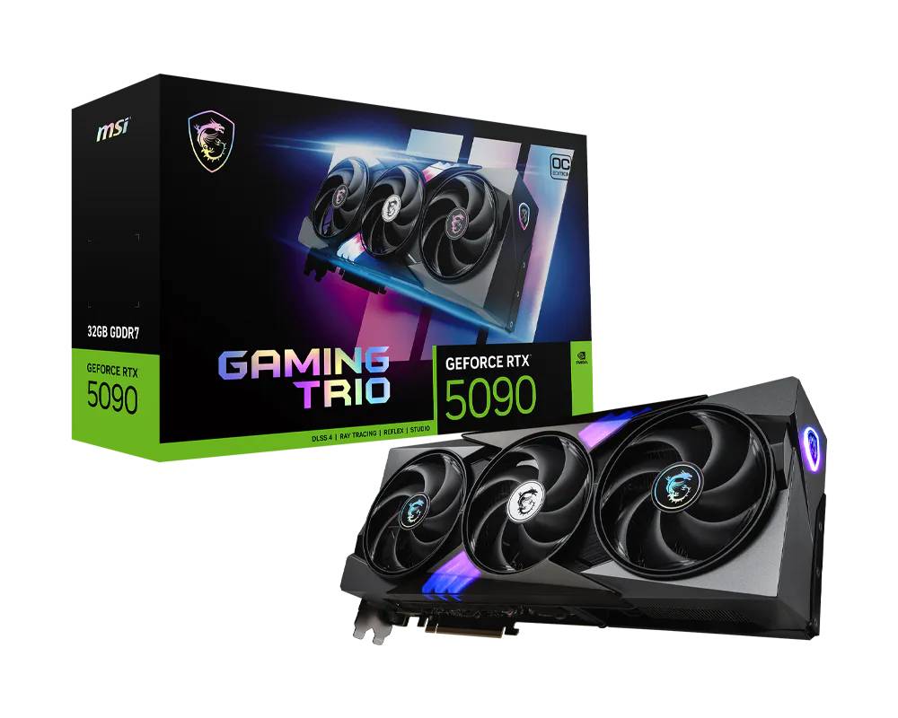 Видеокарта GeForce RTX 5090, 32Gb GDDR7 512bit, MSI RTX 5090 32G GAMING TRIO OC, RTL