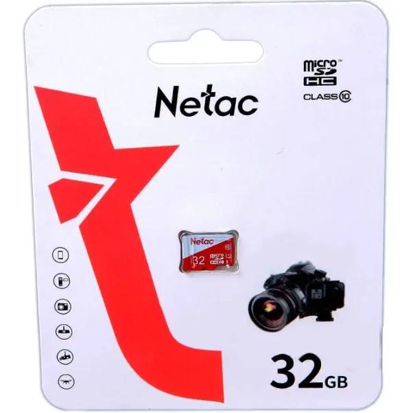 Карта памяти 32Gb Netac P500 ECO NT02P500ECO-032G-S, SD Micro, SDHC Class 10, UHS-I U1