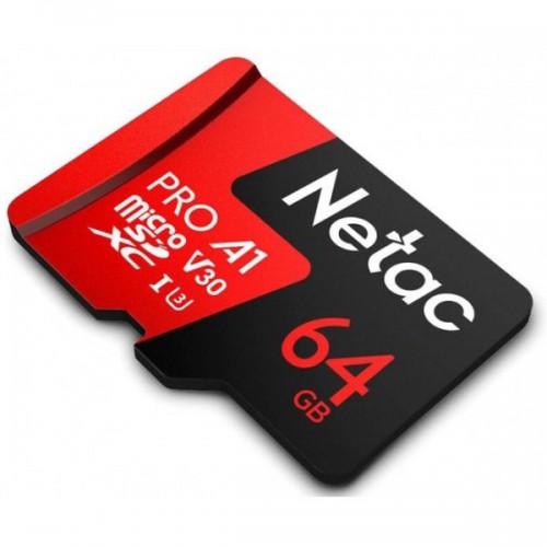 Карта памяти 64Gb Netac P500 Extreme Pro NT02P500PRO-064G-S, SD Micro, SDXC Class 10, UHS-I U3