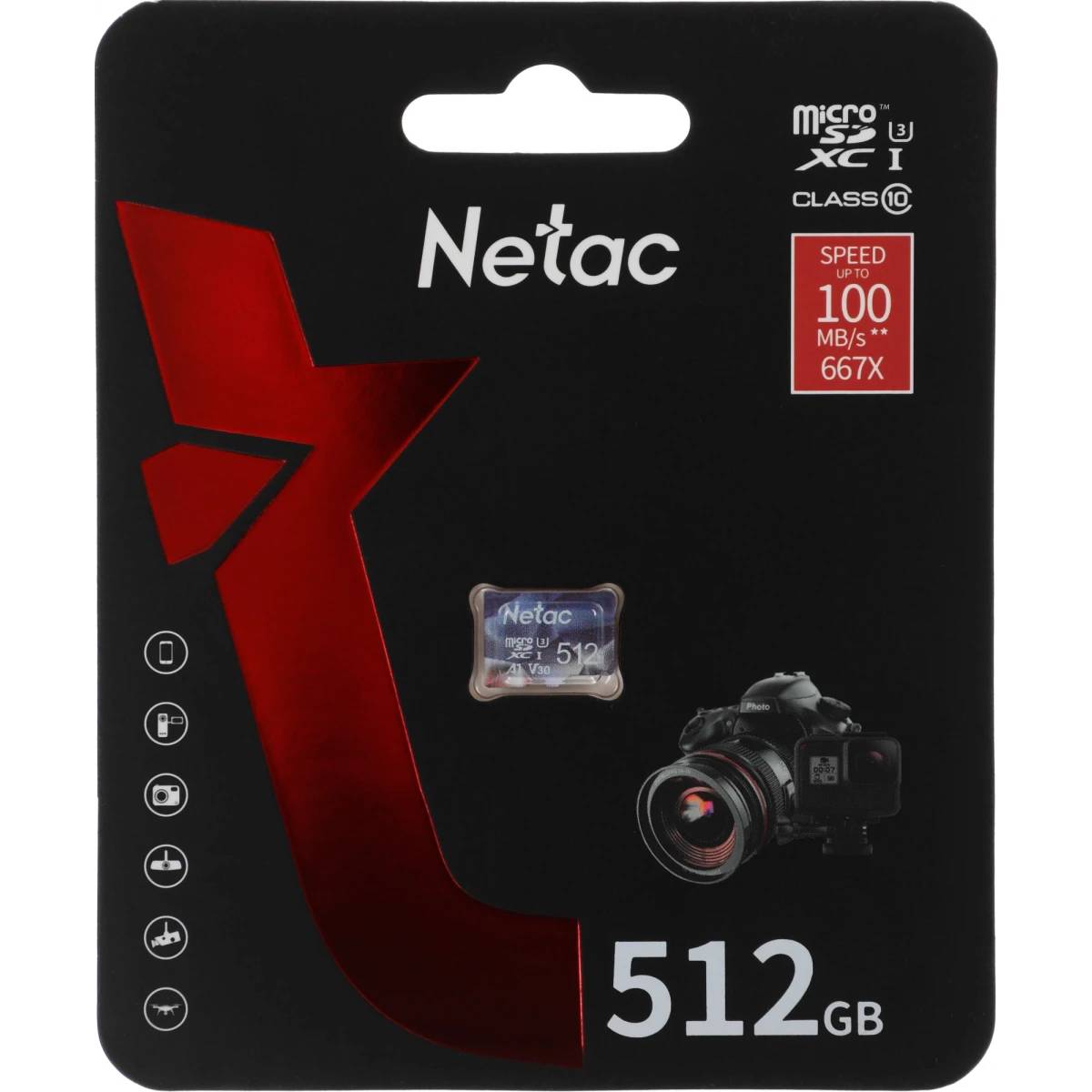 512Gb Netac P500 ULTRA NT02P500ULT-512G-S, SD Micro, SDXC Class 10