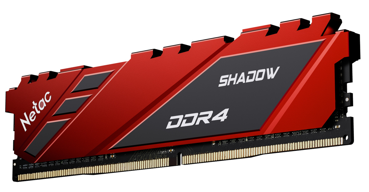 Оперативная память 16Gb Netac Shadow Red NTSDD4P32SP-16R, DDR IV, PC-25600, 3200MHz