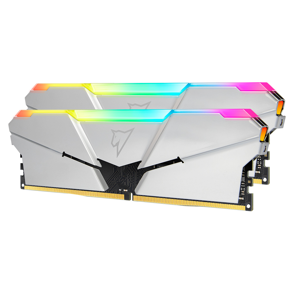 Оперативная память 16Gb Netac Shadow RGB Silver NTSRD4P32DP-16S, DDR IV, PC-25600, 3200MHz, kit 2x8Gb
