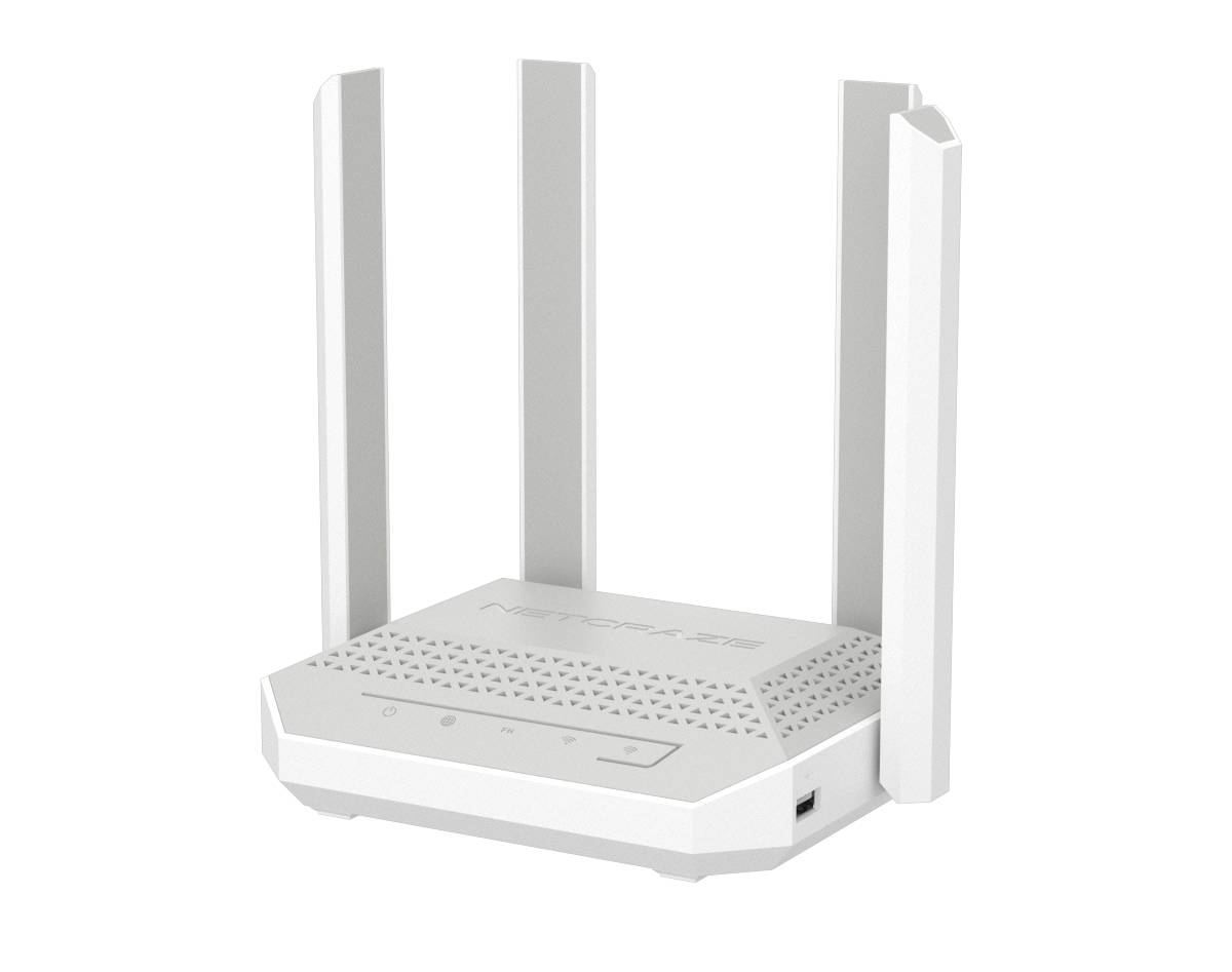 Роутер Wi-Fi Netcraze Speedster DSL NC-2113, 4G, 2.4/5GHz, 1167MBps, 4xLAN 1Gbps, RJ11, WAN, USB