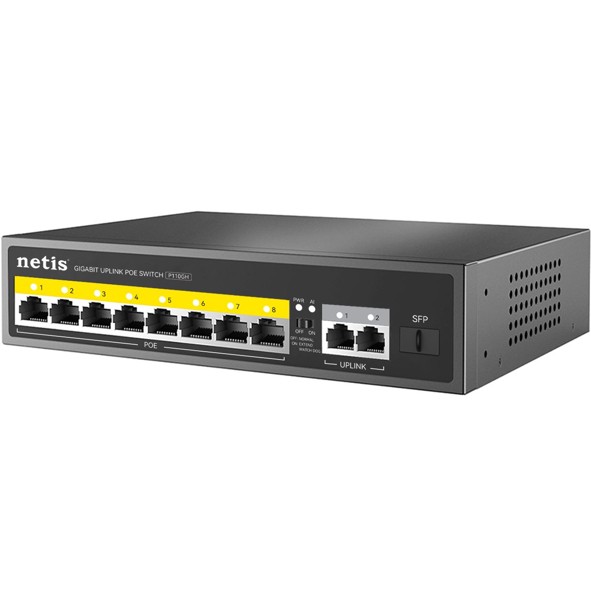Коммутатор Netis P110GH, 8xLAN 100Mbps, 2xUplink 100Mbps