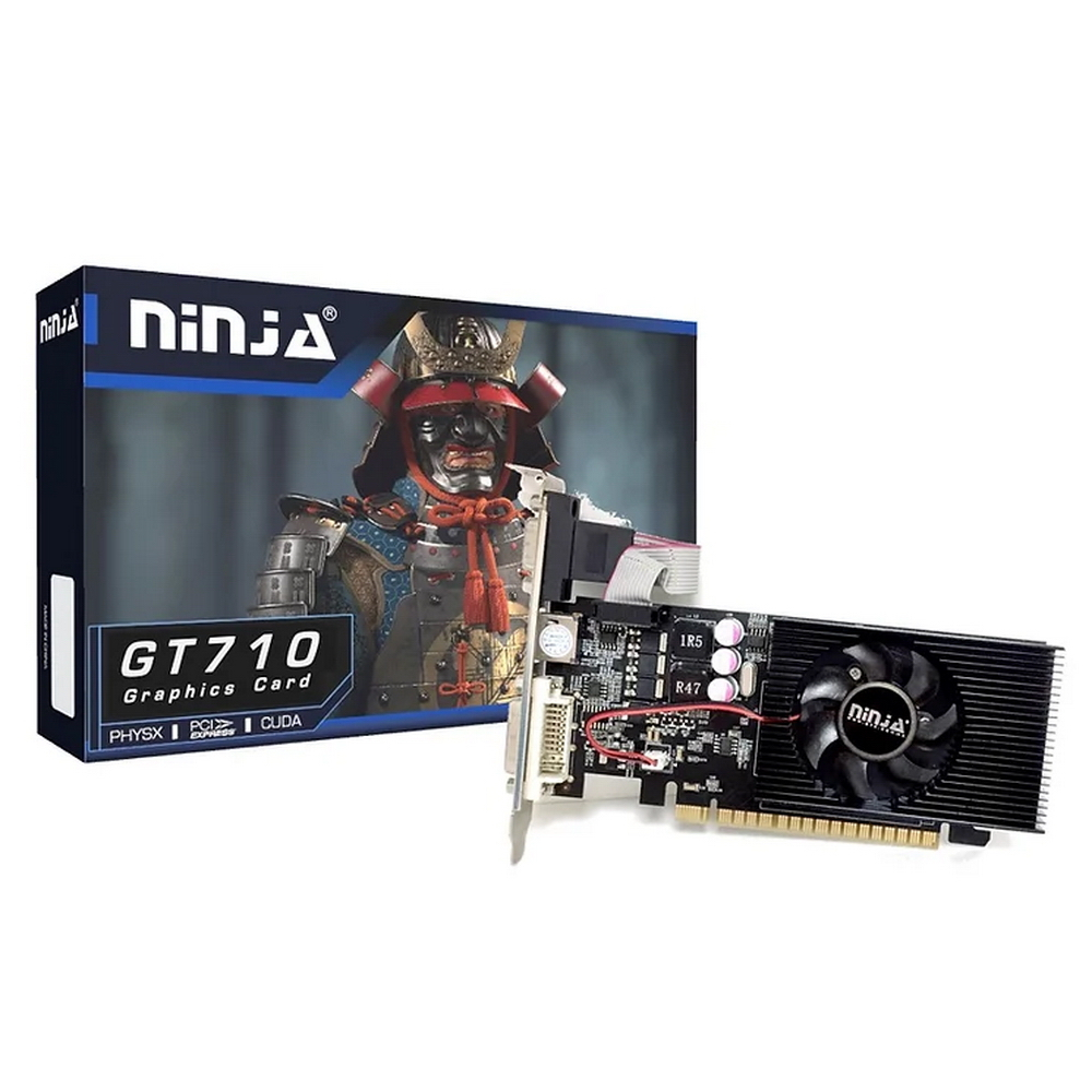 Видеокарта GeForce GT 710, 1Gb DDR3 64bit, Ninja (Sinotex) NF71NP013F, RTL
