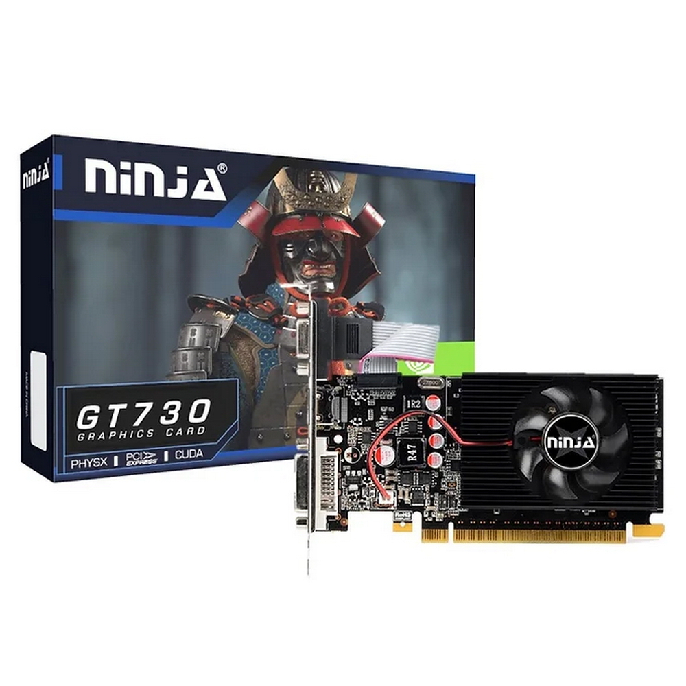 Видеокарта GeForce GT 730, 2Gb DDR3 128bit, Ninja (Sinotex) NF73NP023F, RTL