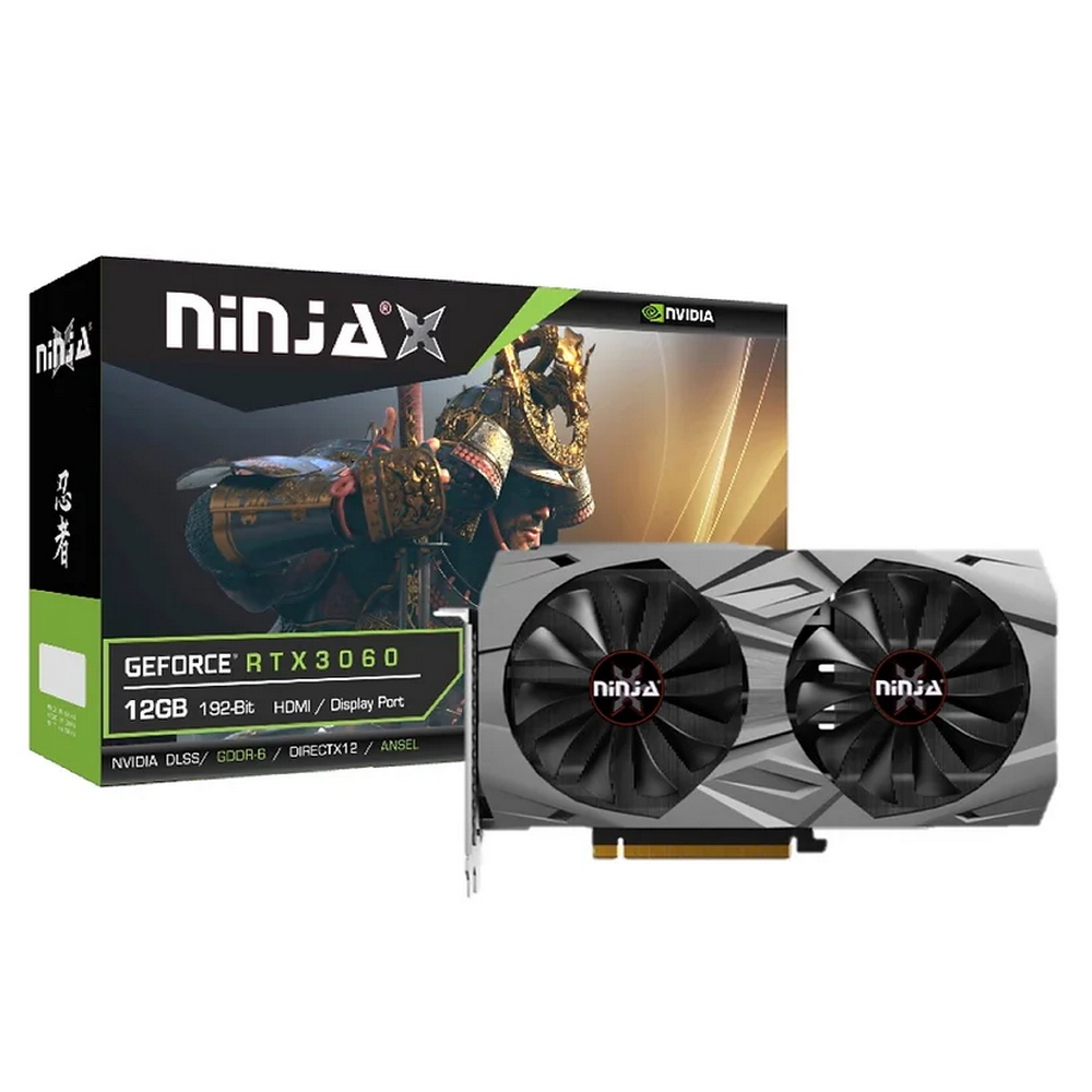 Видеокарта GeForce RTX 3060, 12Gb GDDR6 192bit, Ninja (Sinotex) NK306F126F, RTL