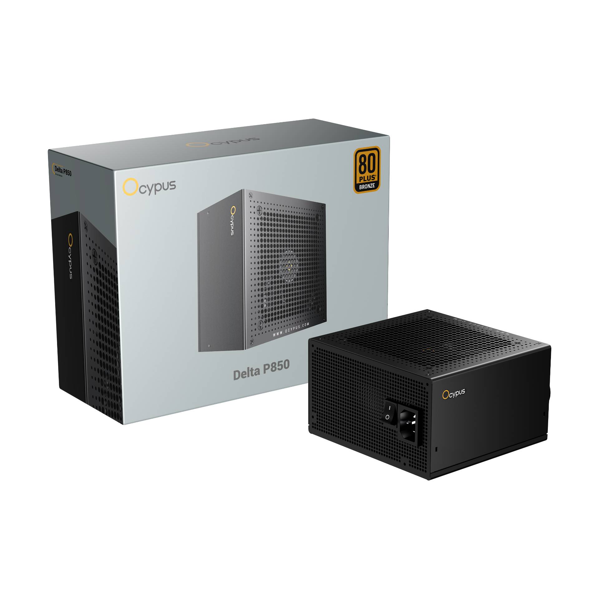 Блок питания 850Вт, Ocypus Delta P850 850W Black Delta-P850-B1FDBK024X-EU, 80 Plus Bronze, APFC, ATX