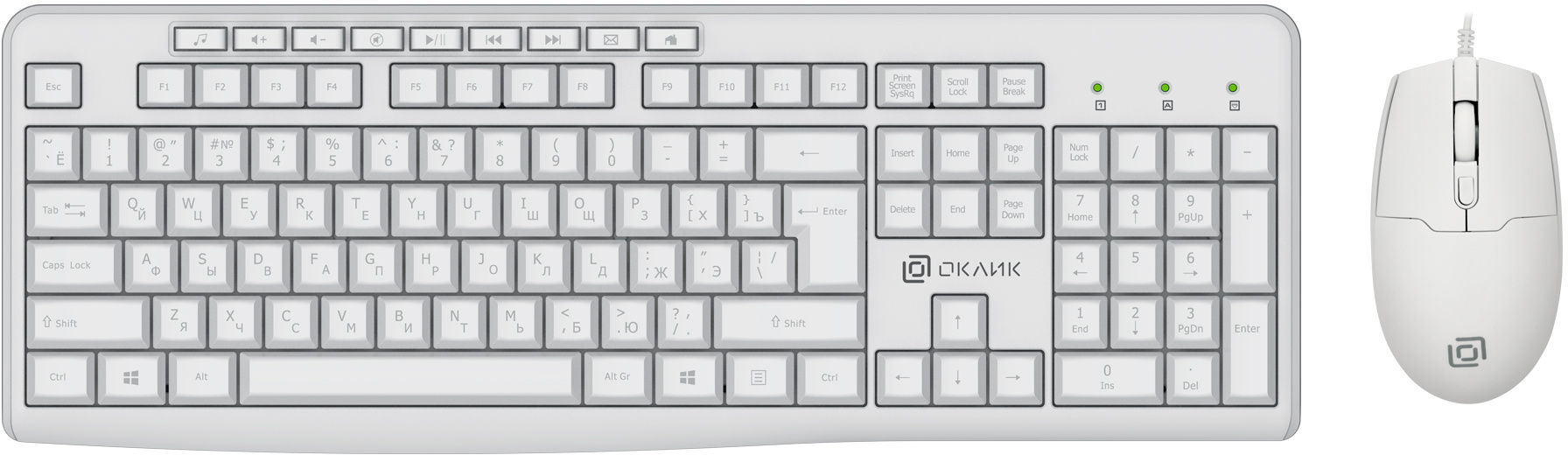 Набор Oklick S650 белый