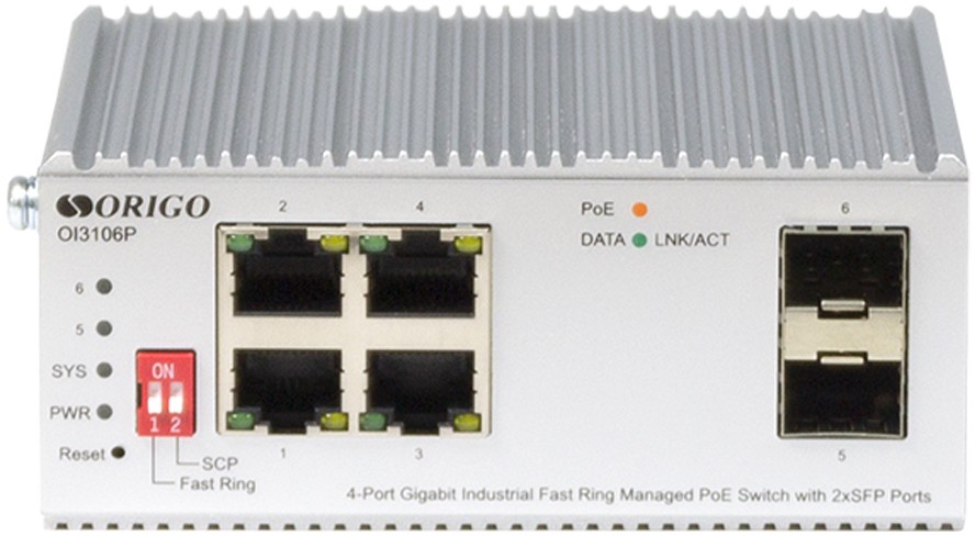 Коммутатор ORIGO OI3106P/60W/A1A, 4xLAN 1Gbps, 2xSFP, PoE