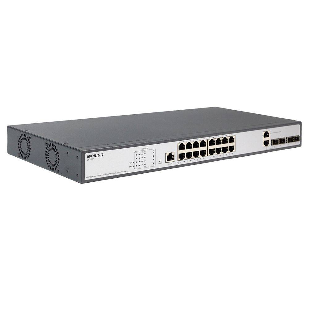 Коммутатор ORIGO OS3120P/250W/A1A, 16xLAN 1Gbps, 2xSFP, 2 combo (1Gbps/SFP), PoE