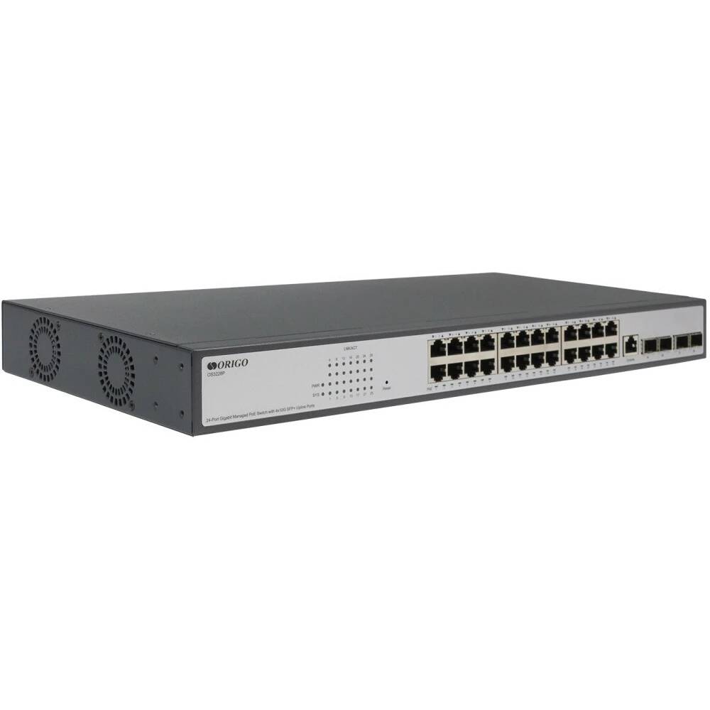 Коммутатор ORIGO OS3228P/370W/A1A, 24xLAN 1Gbps, 4xSFP+, PoE