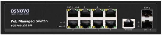 Коммутатор Osnovo SW-80802/L(150W), 8xLAN 1Gbps, 2xSFP, PoE