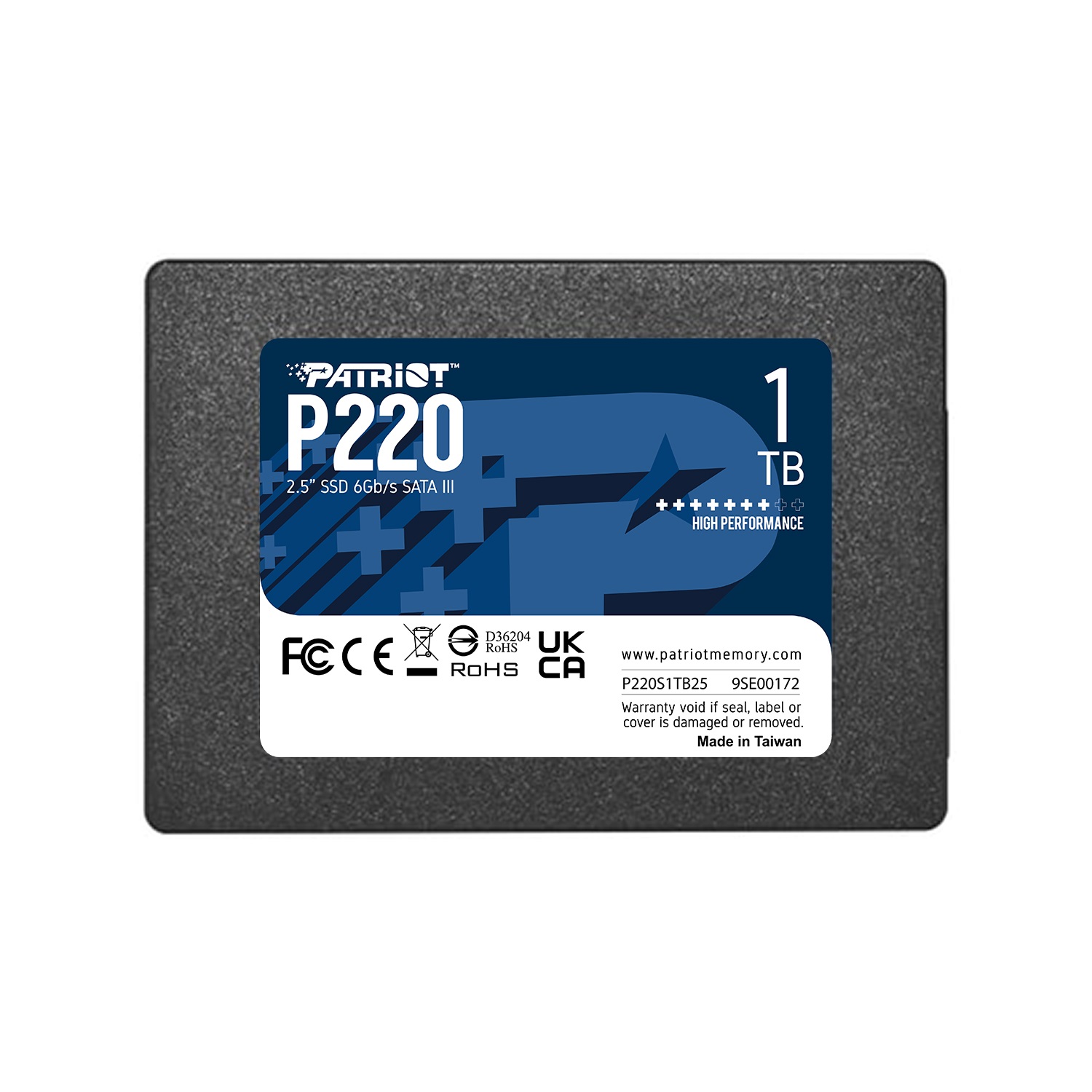 1Tb SSD Patriot P220 P220S1TB25, 2.5", (550/500), SATA III