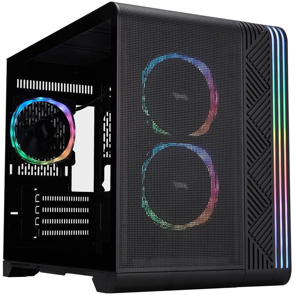 Корпус 1STPLAYER VT6 ARGB Black (VT6-BK-3FS7), без БП, mATX