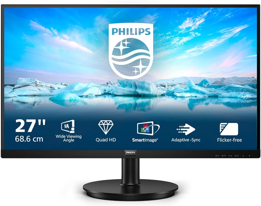 Монитор 27" Philips 275V8LA (00/01), 2560x1440, VA, 75Hz, Speakers (2xHDMI, DP)