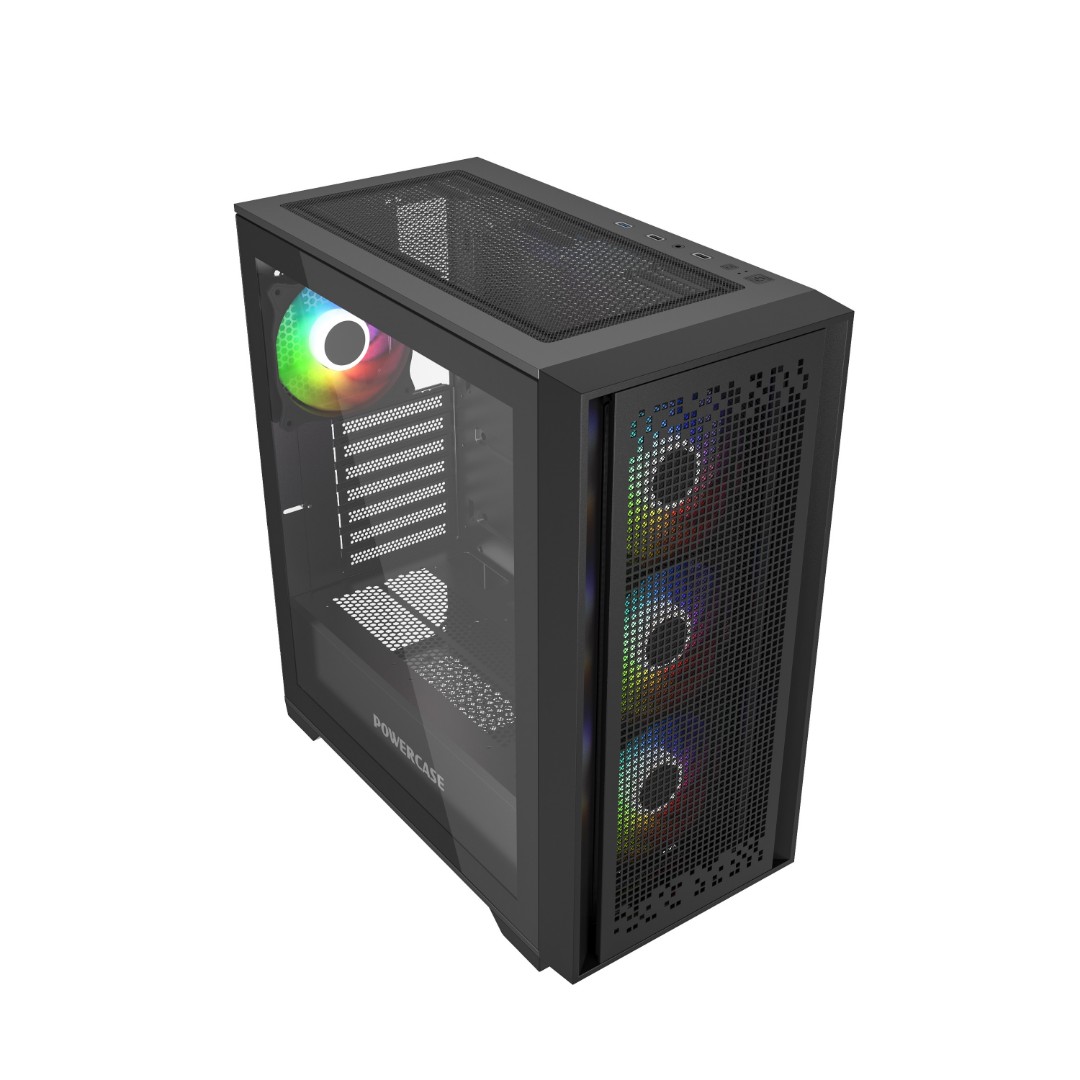 Корпус Powercase ByteFlow Black (CBFB-A4), без БП, ATX
