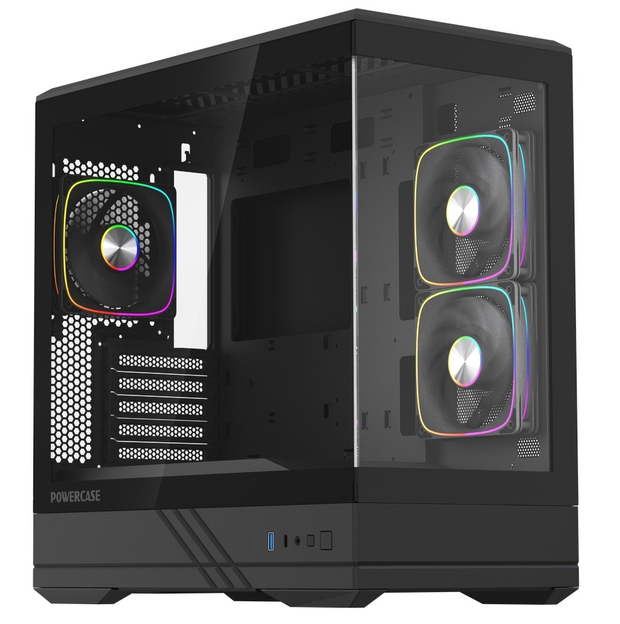 Корпус Powercase GT3 ARGB Black CMGT3B-A3, без БП, mATX