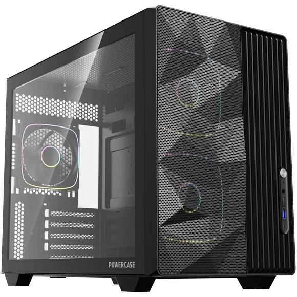 Корпус Powercase TX3 ARGB Black CTX3AB-A3, без БП, mATX