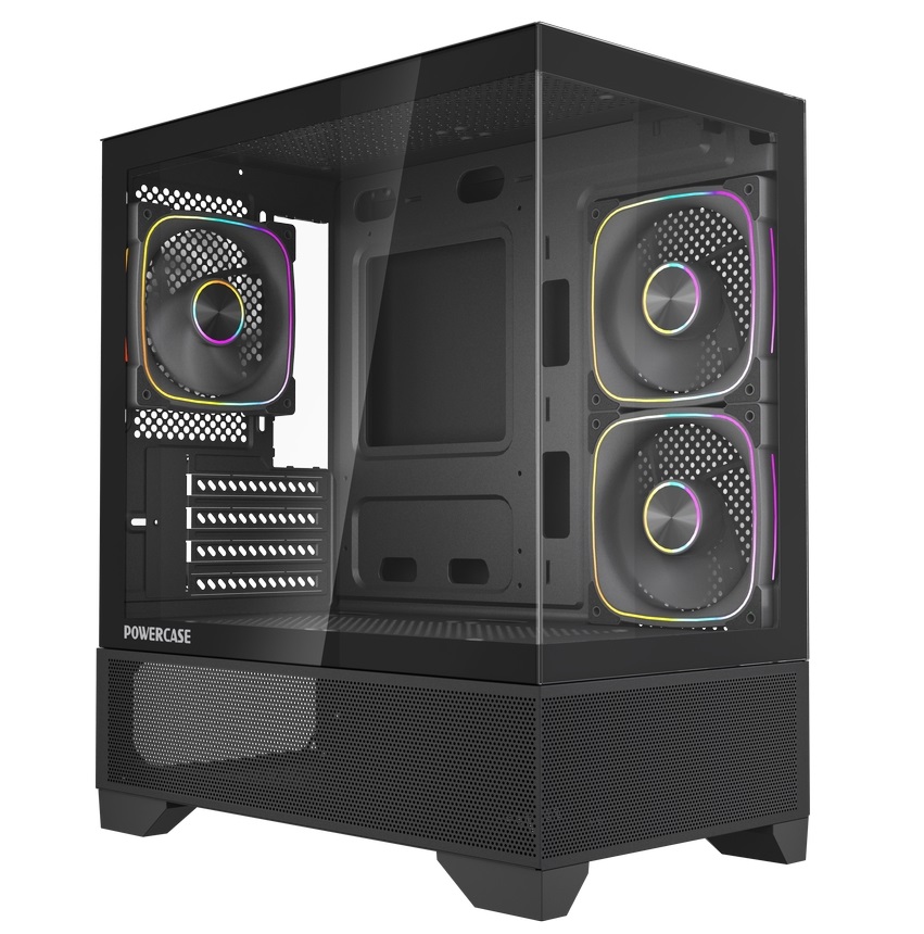 Корпус Powercase Vision Micro M4B CVMM4FHB-A3, без БП, mATX
