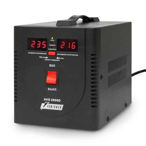 Стабилизатор Powerman AVS 2000D Black, 2000VA (2xSchuko)