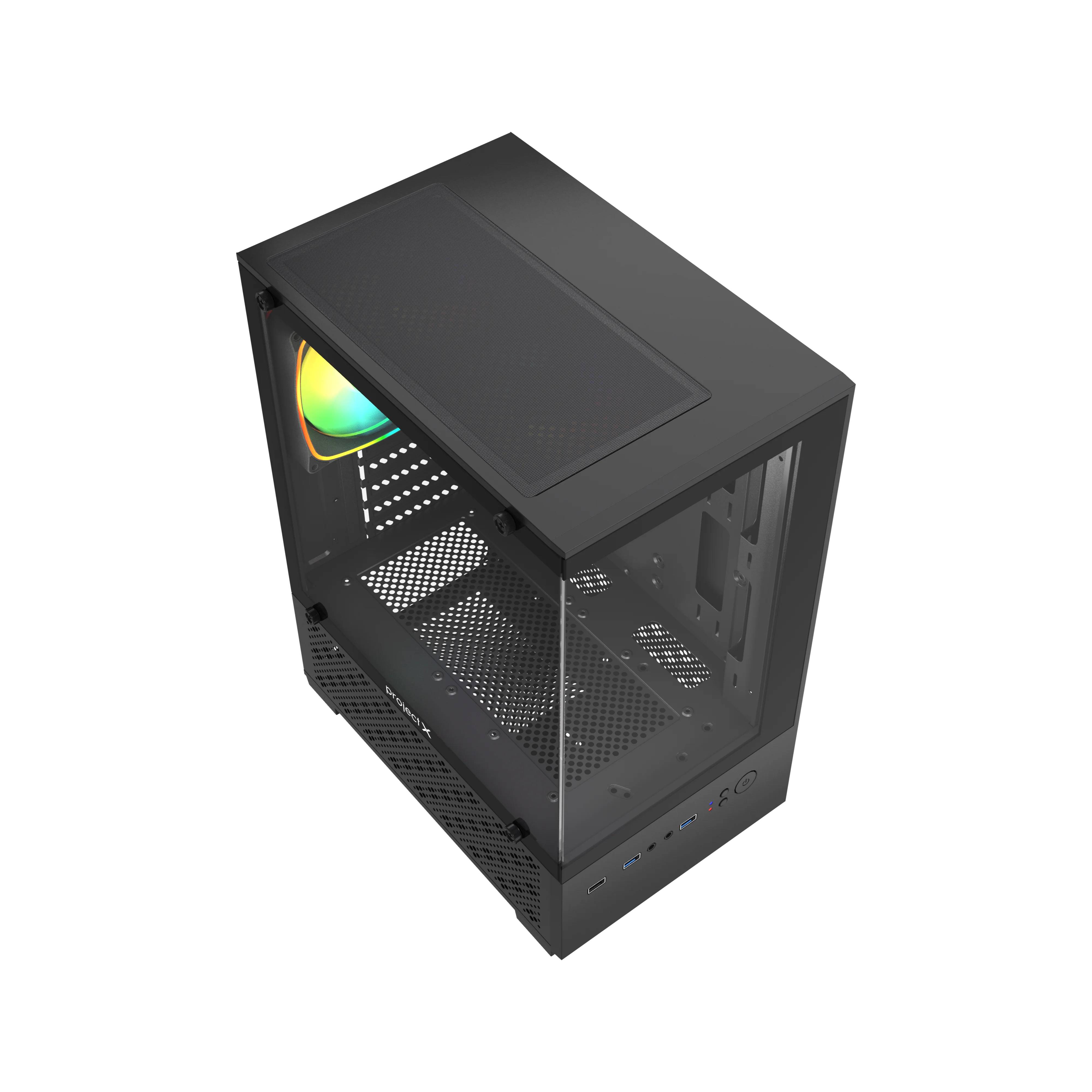 Корпус Project X Crystal Black, без БП, mATX
