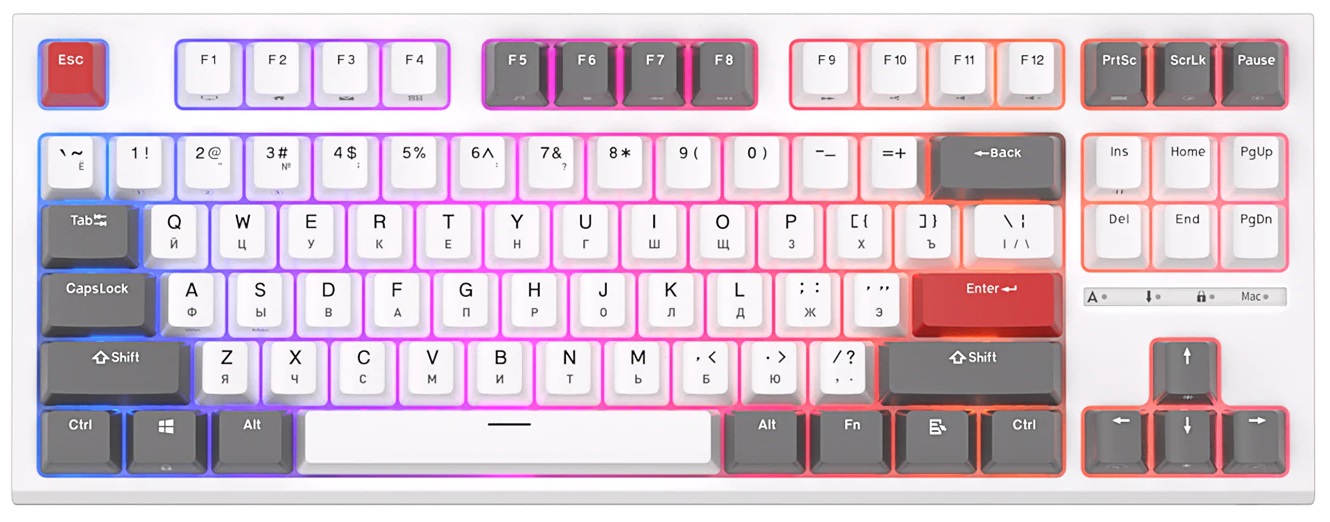 Клавиатура Royal Kludge RK-R87 RGB White (Red switch)