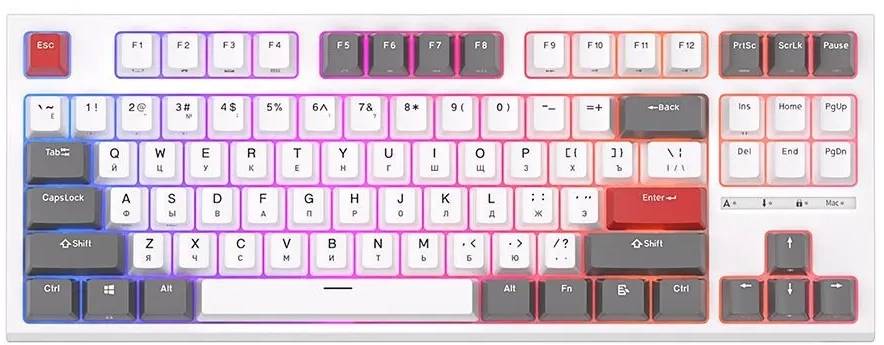 Клавиатура Royal Kludge RK-R87 RGB White (Brown switch)