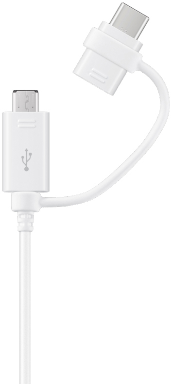 Кабель USB2.0 (M) - microUSB2.0 + USB2.0 Type-C (M), 1.5м, Samsung EP-DG930DWEGRU, White