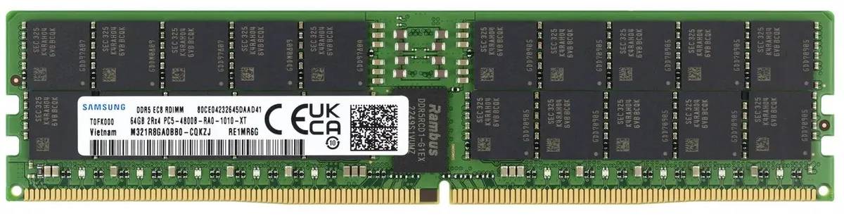 Серверная оперативная память 64Gb Samsung M321R8GA0BB0-CQKZJ, DDR V, PC-38400, 4800MHz, ECC Reg