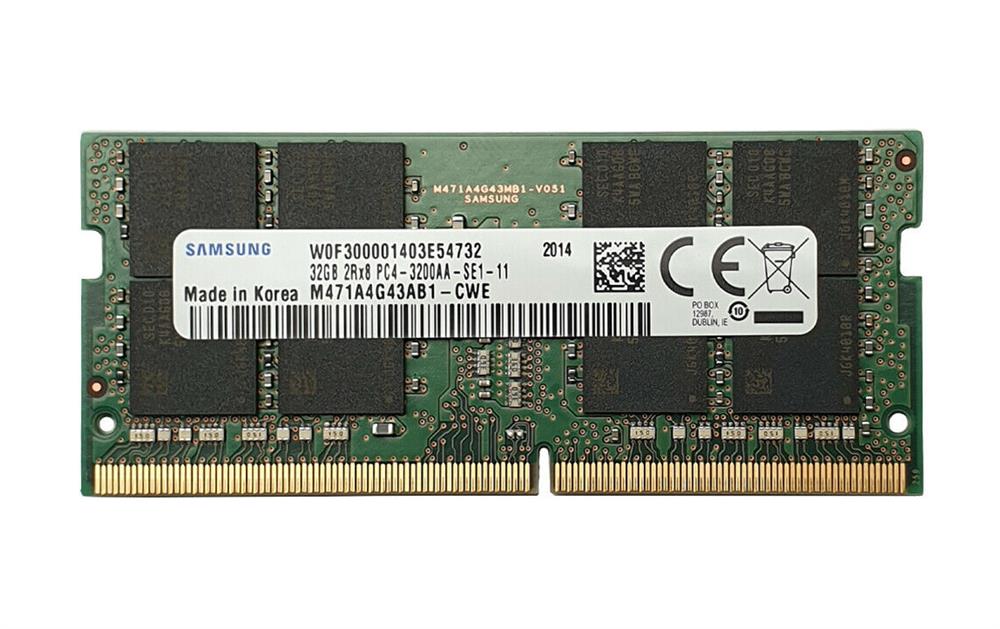 Оперативная память для ноутбука 32Gb Samsung M471A4G43AB1-CWE, SODIMM DDR IV, PC-25600, 3200MHz