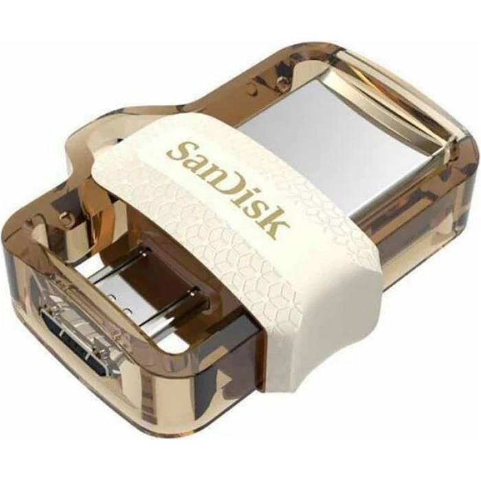 USB 3.0 накопитель 64Gb SanDisk Ultra Dual m3.0 золотистый/белый SDDD3-064G-G46GW