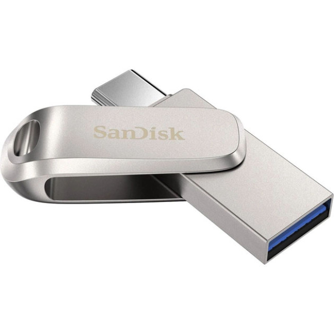 256Gb SanDisk Ultra Dual Drive Luxe SDDDC4-256G-G46, USB3.2 Type-A/Type-C, Silver