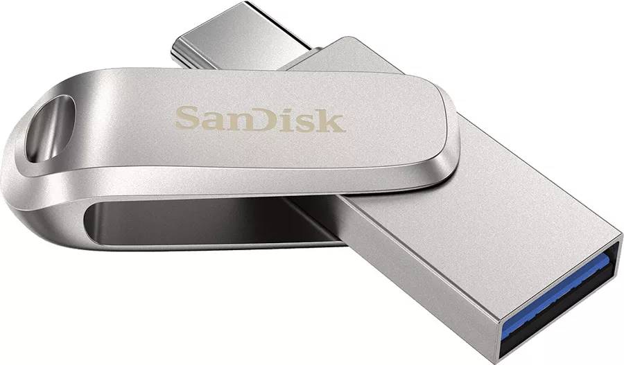 512Gb SanDisk Ultra Dual Drive Luxe SDDDC4-512G-G46, USB3.2 Type-A/Type-C, Silver