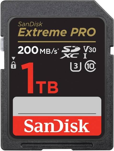 Карта памяти 1Tb SanDisk Extreme Pro SDSDXXD-1T00-GN4IN, SD, SDXC Class 10, UHS-I U3