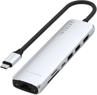 Док-станция Satechi 7-in-1 USB-C Slim Multiport Adapter with Ethernet (ST-P7SS)