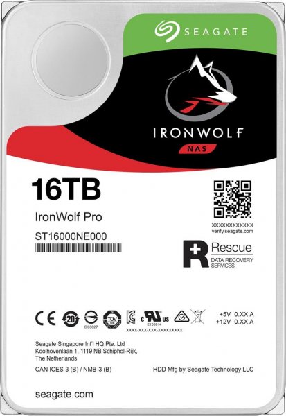 16Tb Seagate IronWolf Pro, ST16000NE000, 7200rpm, SATA III, 256Mb