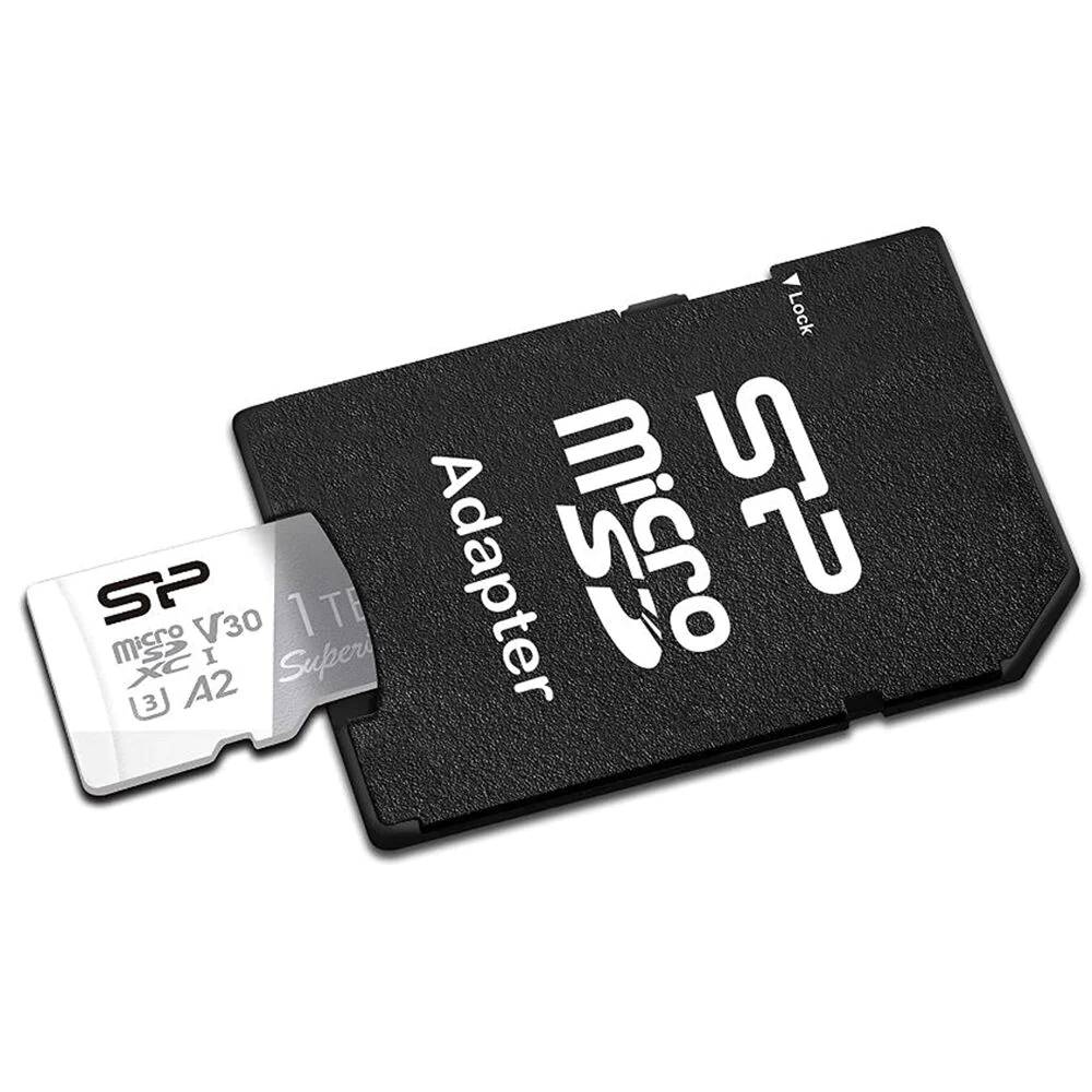 Карта памяти 1Tb Silicon Power Superior SP001TBSTXDA2V20SP, SD Micro, SDXC Class 10, UHS-I U3, адаптер