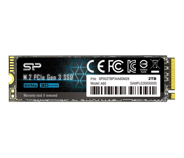 2Tb SSD Silicon Power P34A60 SP002TBP34A60M28, (2200/1600), NVMe M.2