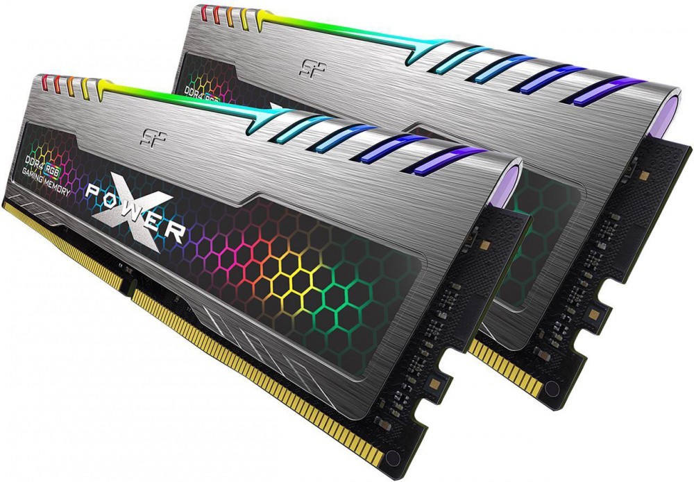 Оперативная память 16Gb Silicon Power XPower Turbine RGB SP016GXLZU320BDB, DDR IV, PC-25600, 3200MHz, kit 2x8Gb