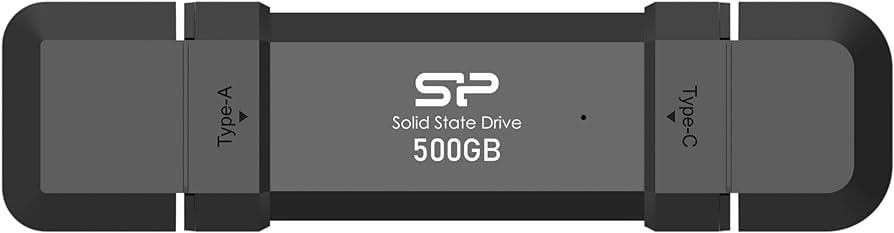 Внешний SSD 500Gb Silicon Power DS72 SP500GBUC3S72V1K, USB3.2 + USB Type-C, Black